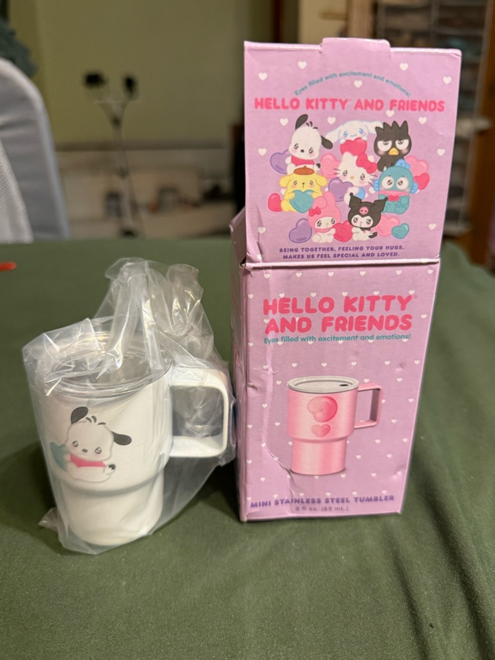 Hello Kitty Pink and White Mini Stainless Steel Tumbler with Character Mug